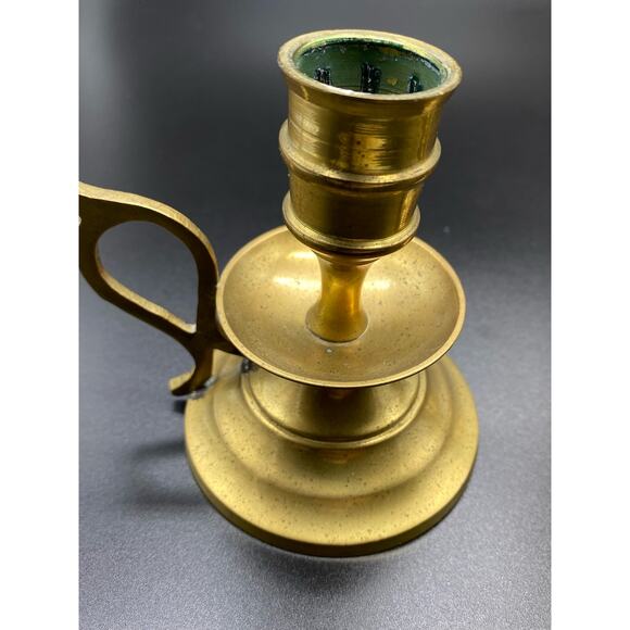 Pair solid‎ Brass Candle holders Boho Vintage Chamberstick India Midcentury - Picture 5 of 6